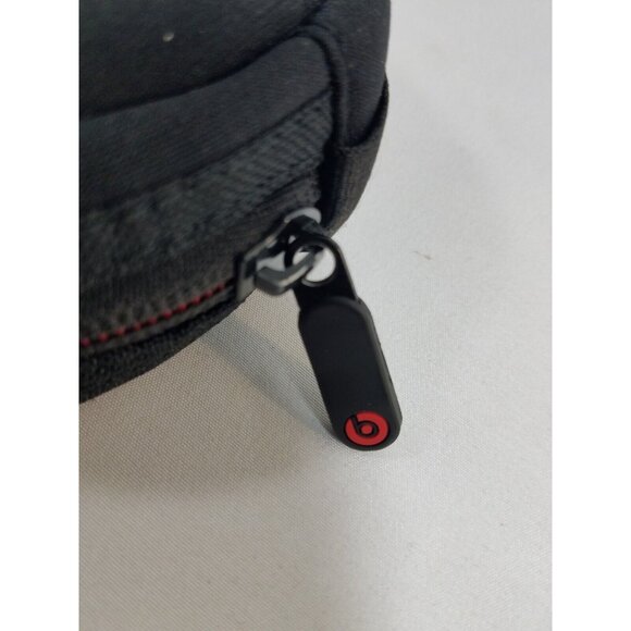 Beats by Dre Soft Case for Headphones Bag Black Red Zipper Pouch NO HEADPHONES - Picture 2 of 8